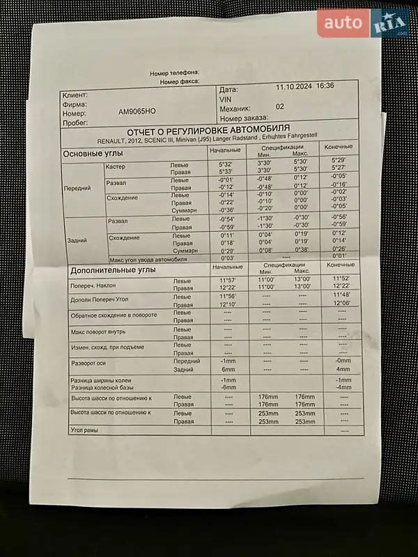 Минивэн Renault Grand Scenic 2012 в Житомире документ