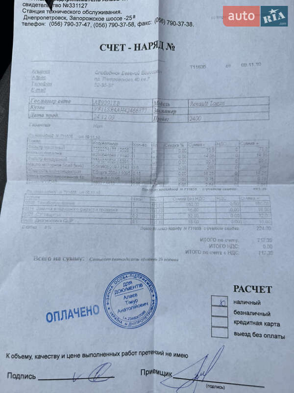 Седан Renault Logan 2009 в Днепре