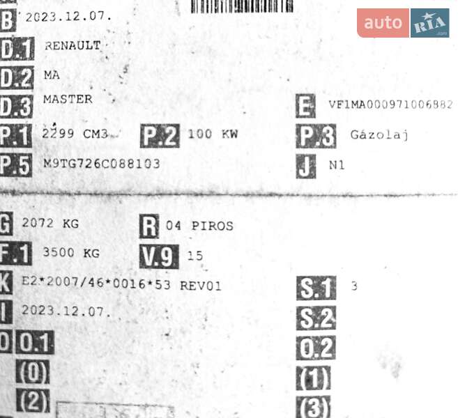 Вантажний фургон Renault Master 2024 в Хусті