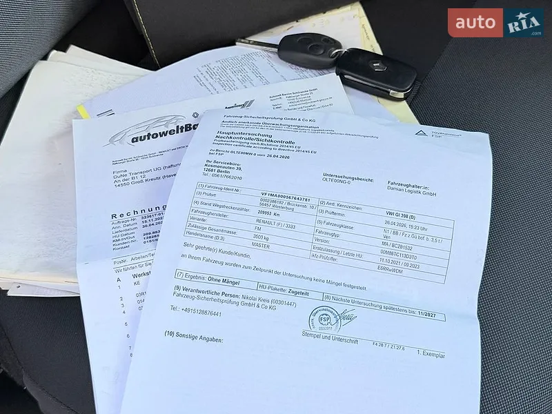 Грузовой фургон Renault Master 2021 в Киеве документ