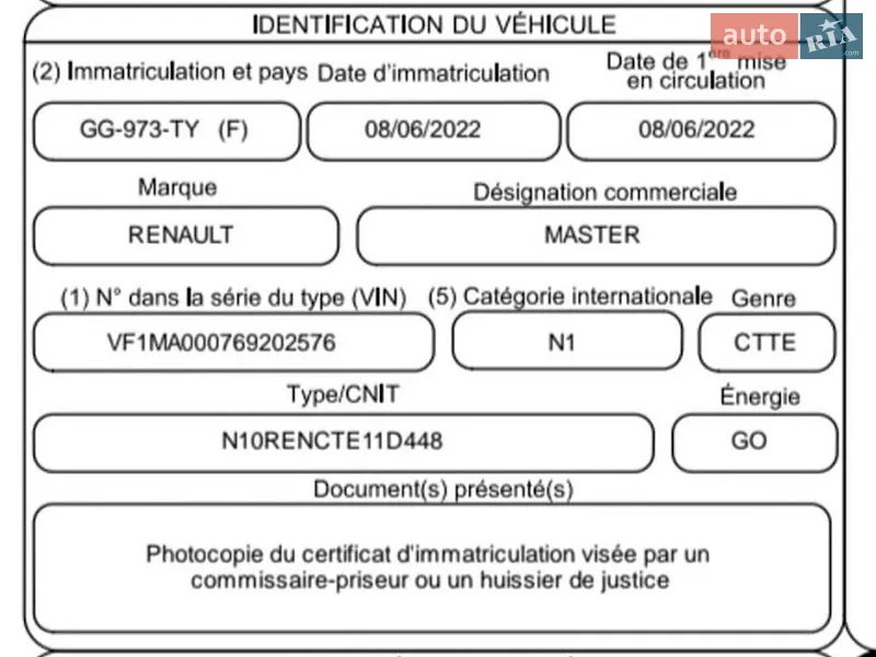 Грузовой фургон Renault Master 2022 в Львове документ