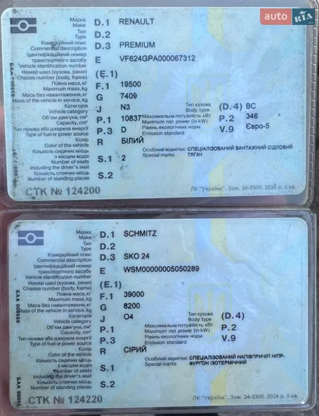 Тягач Renault Premium 2013 в Броварах документ