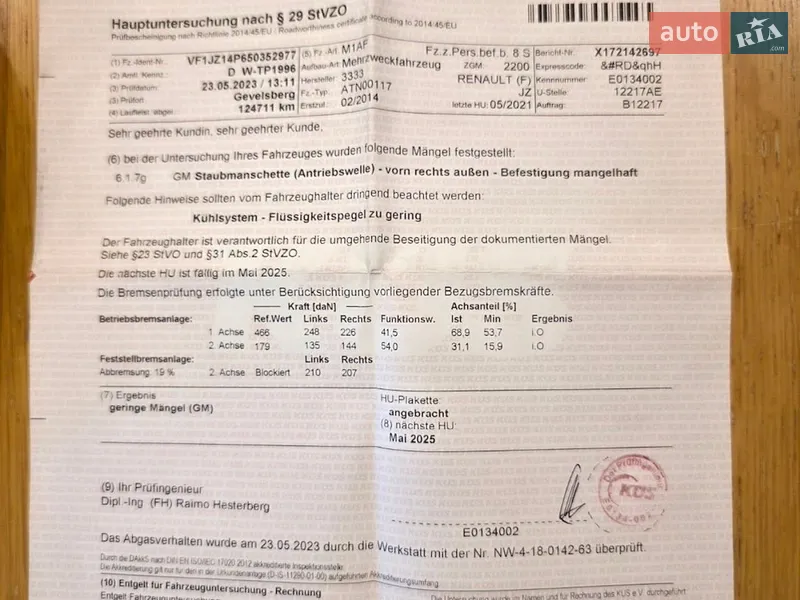 Минивэн Renault Scenic 2014 в Львове документ