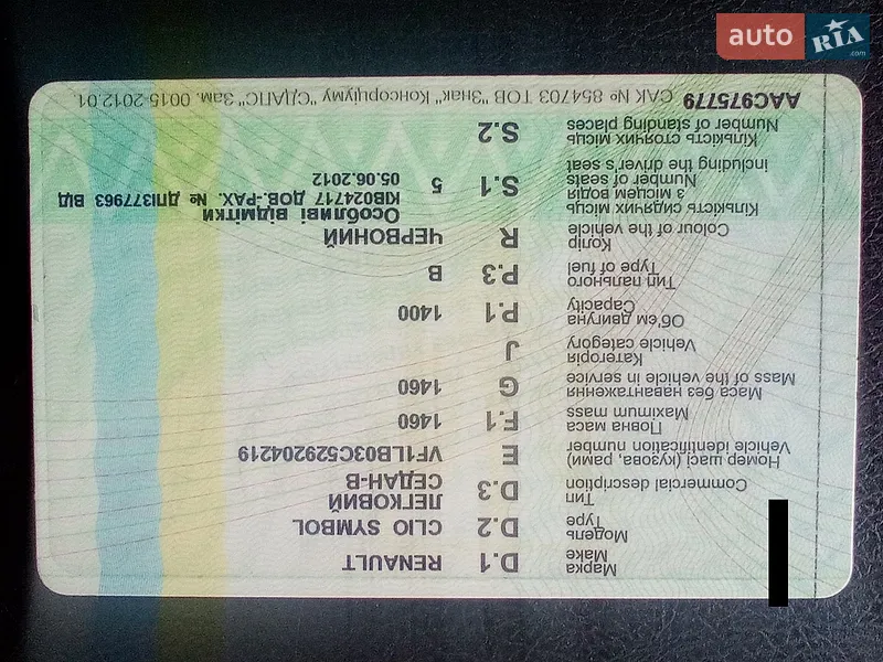 Седан Renault Symbol 2003 в Прилуках документ