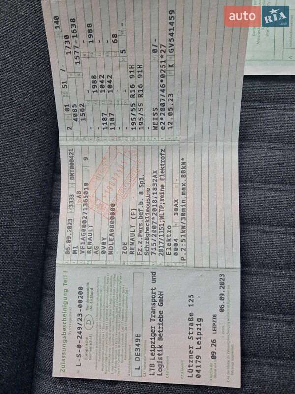 Хэтчбек Renault Zoe 2023 в Ровно фото 29 Хэтчбек Renault Zoe 2023 в Ровно