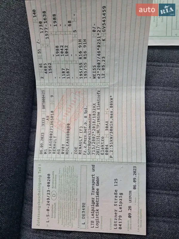 Хэтчбек Renault Zoe 2023 в Ровно документ 2 фото Хэтчбек Renault Zoe 2023 в Ровно документ