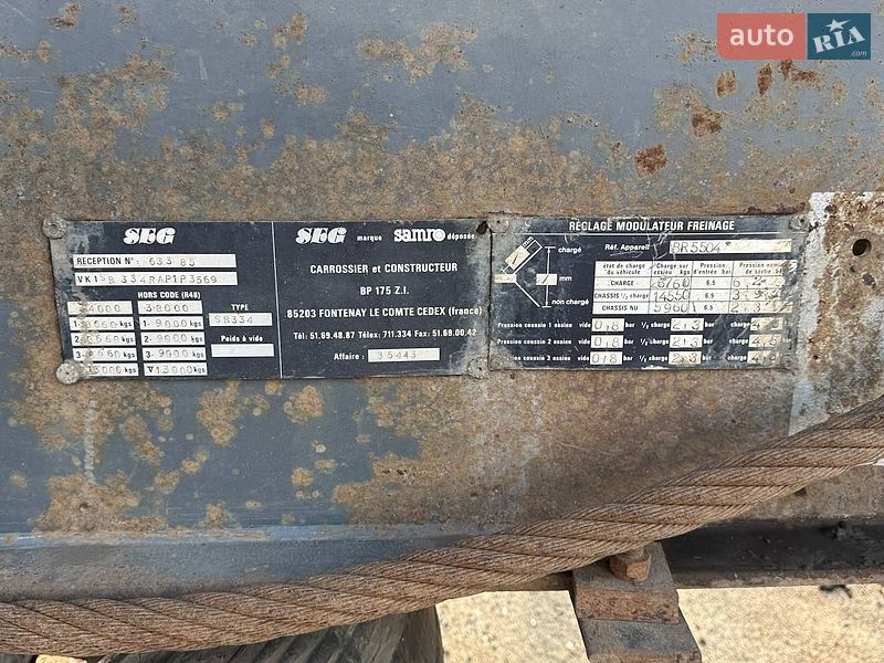 Зерновоз - напівпричіп Samro SR 334 1993 в Харкові