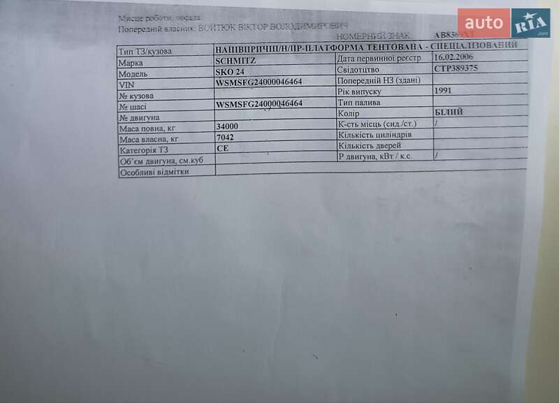 Платформа полуприцеп SCHMIDT SKO 1991 в Казатине фото 2 Платформа полуприцеп SCHMIDT SKO 1991 в Казатине