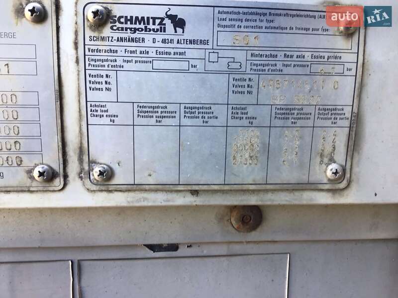 Тентованный борт (штора) - полуприцеп Schmitz Cargobull S01 2000 в Брошневе-Осаде