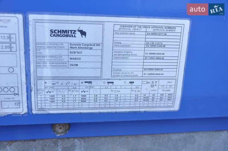 Тентованный борт (штора) - полуприцеп Schmitz Cargobull SCB S3T 2017 в Ровно