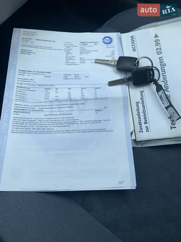 Ліфтбек Skoda Octavia 1999 в Вишнівці документ