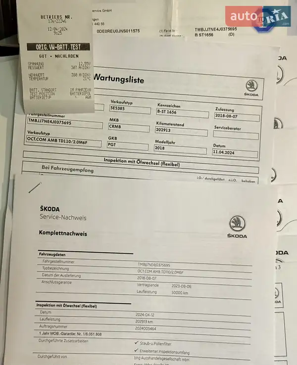 Универсал Skoda Octavia 2018 в Стрые документ