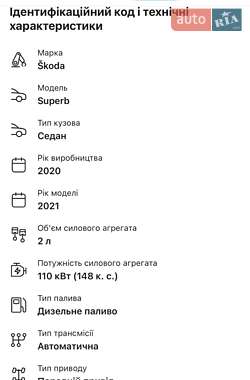 Лифтбек Skoda Superb 2020 в 