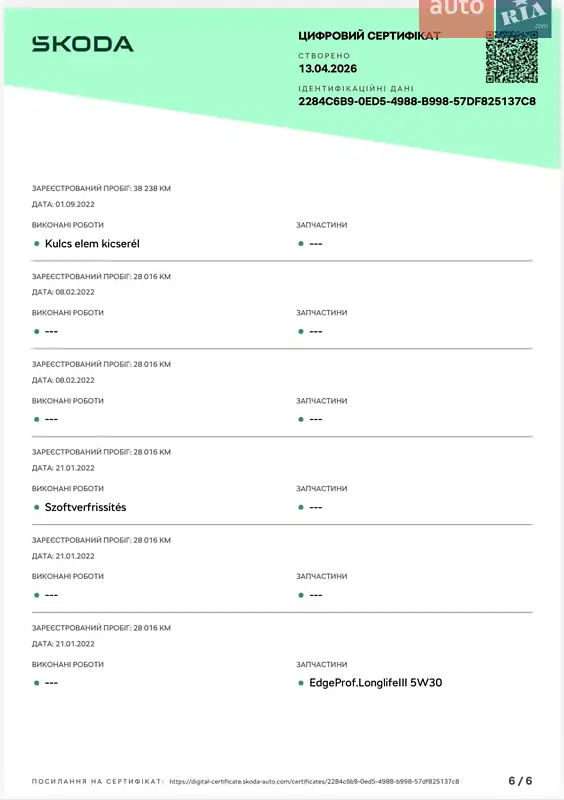 Універсал Skoda Superb 2020 в Ужгороді документ