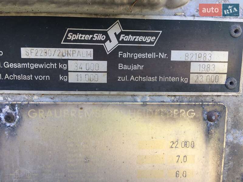 Цистерна полуприцеп Spitzer Silos 1983 в Теребовле