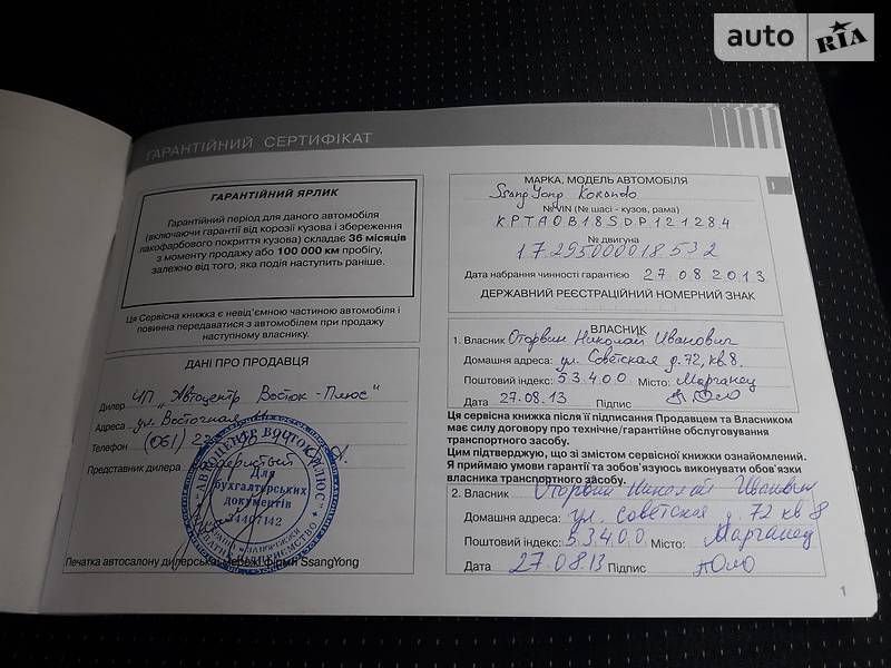 SsangYong Korando 2013 года