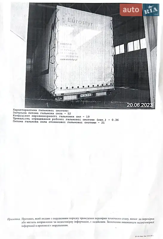 Тентованный борт (штора) - прицеп Stim L22 2015 в Тернополе документ