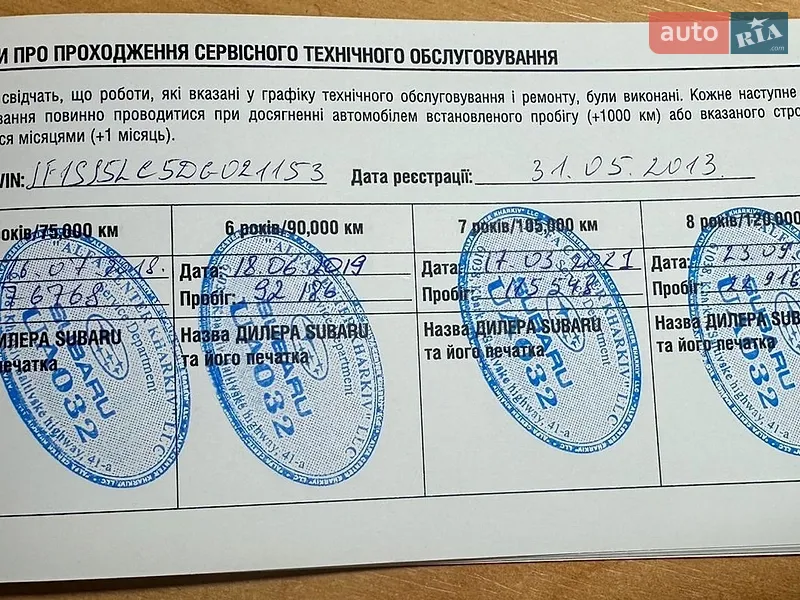 Внедорожник / Кроссовер Subaru Forester 2013 в Киеве документ