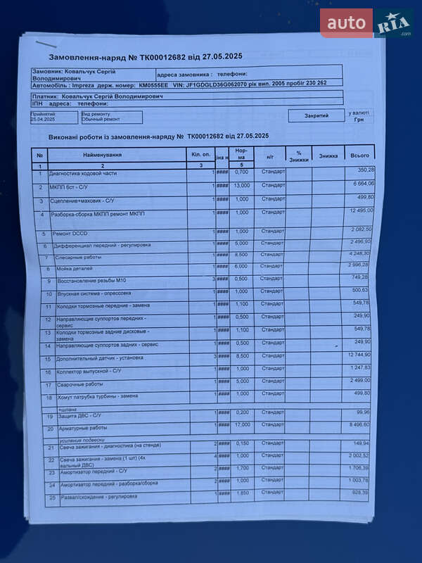 Седан Subaru Impreza WRX 2005 в Житомире