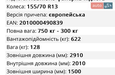 Легковой прицеп Temared ZIP 2026 в Дубно