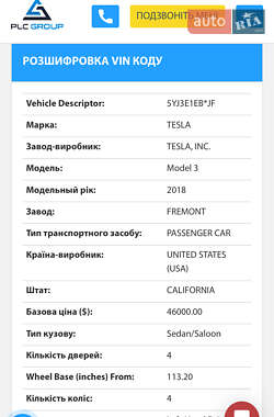 Седан Tesla Model 3 2018 в Полтаве