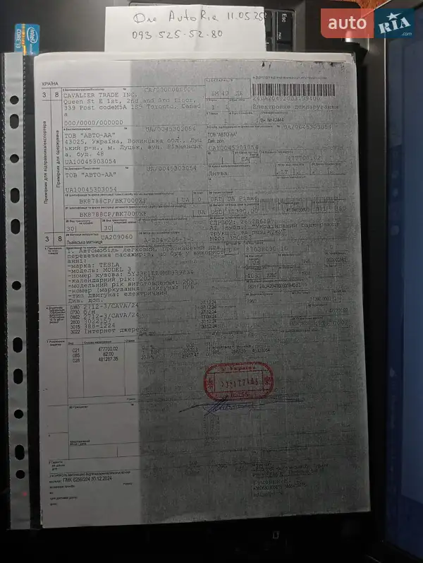 Седан Tesla Model 3 2021 в Шепетівці документ