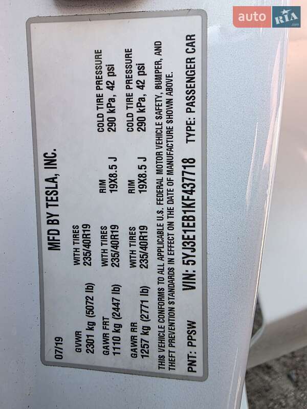 Седан Tesla Model 3 2019 в Харькове фото 36 Седан Tesla Model 3 2019 в Харькове