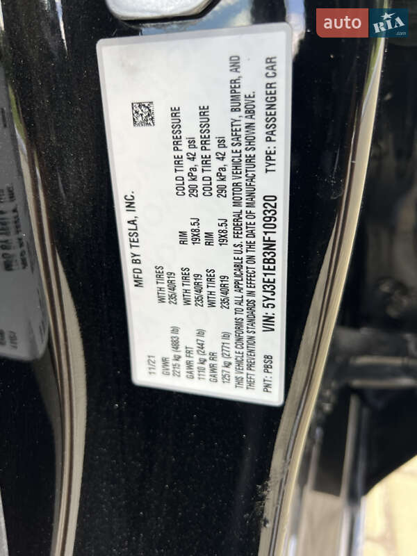 Седан Tesla Model 3 2021 в Одесі