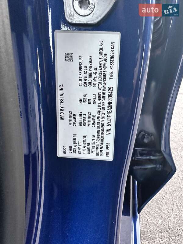 Седан Tesla Model 3 2022 в Днепре фото 23 Седан Tesla Model 3 2022 в Днепре