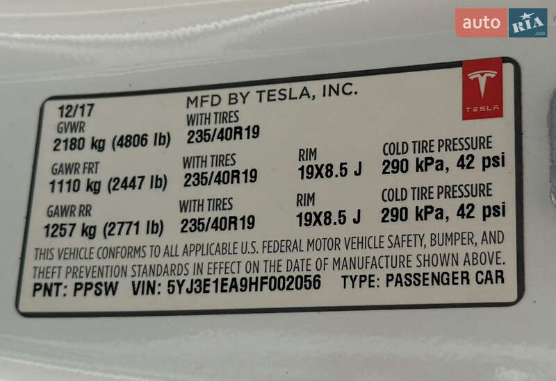 Седан Tesla Model 3 2017 в Харкові фото 43 Седан Tesla Model 3 2017 в Харкові