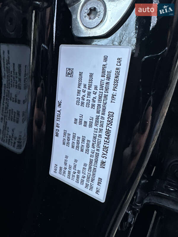 Седан Tesla Model 3 2024 в Львове фото 6 Седан Tesla Model 3 2024 в Львове