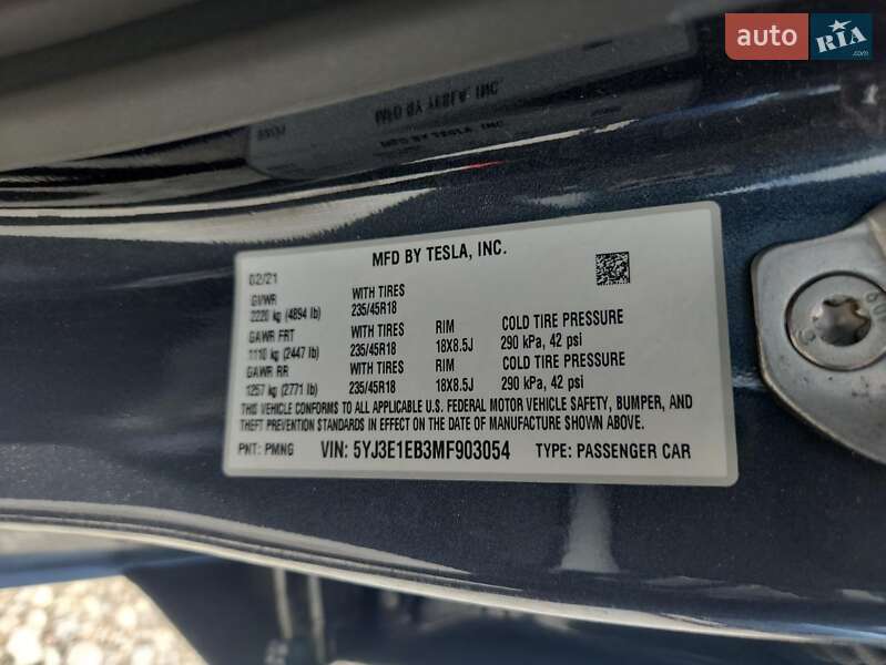 Седан Tesla Model 3 2021 в Львові фото 12 Седан Tesla Model 3 2021 в Львові