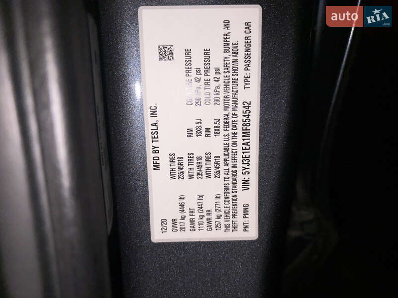 Седан Tesla Model 3 2021 в Львове фото 14 Седан Tesla Model 3 2021 в Львове