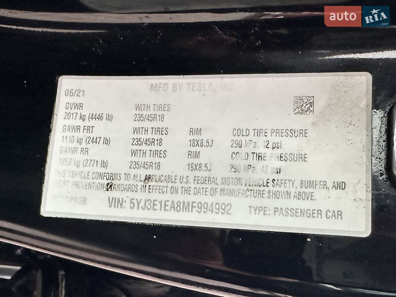 Седан Tesla Model 3 2021 в Днепре фото 32 Седан Tesla Model 3 2021 в Днепре