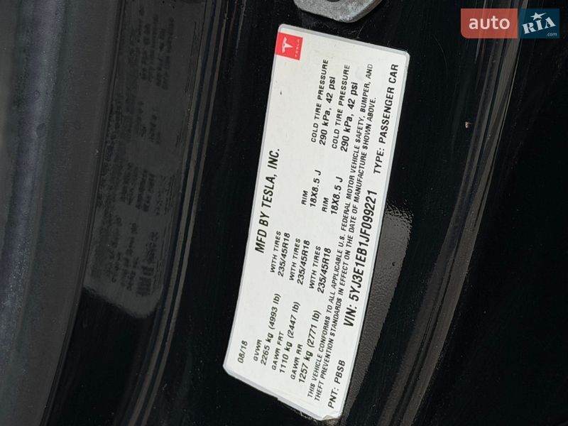 Седан Tesla Model 3 2018 в Калуші фото 32 Седан Tesla Model 3 2018 в Калуші