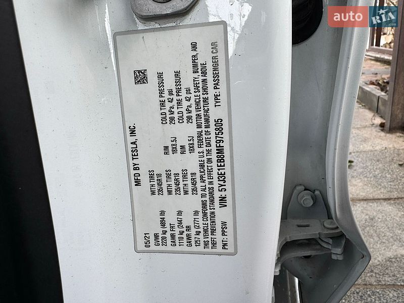 Седан Tesla Model 3 2021 в Житомире фото 3 Седан Tesla Model 3 2021 в Житомире