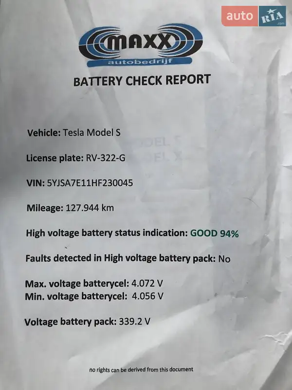 Лифтбек Tesla Model S 2017 в Тернополе документ