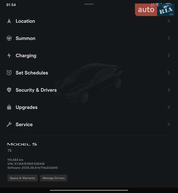 Ліфтбек Tesla Model S 2017 в Одесі