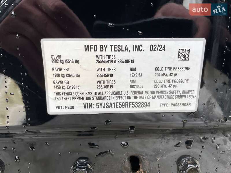 Лифтбек Tesla Model S 2024 в Львове фото 7 Лифтбек Tesla Model S 2024 в Львове