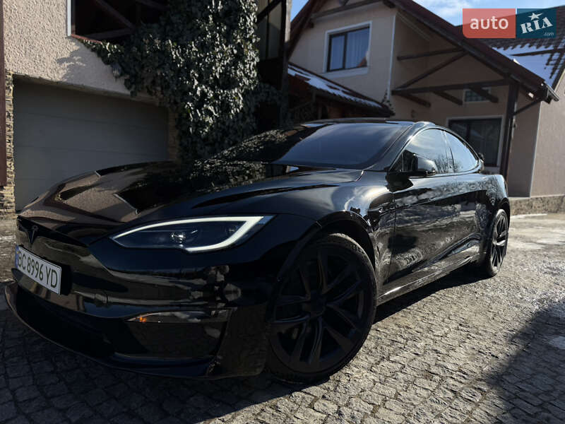 2022 Tesla Model S, VIN 5YJSA1E53NF487803:plate — фото 1 (autoria)