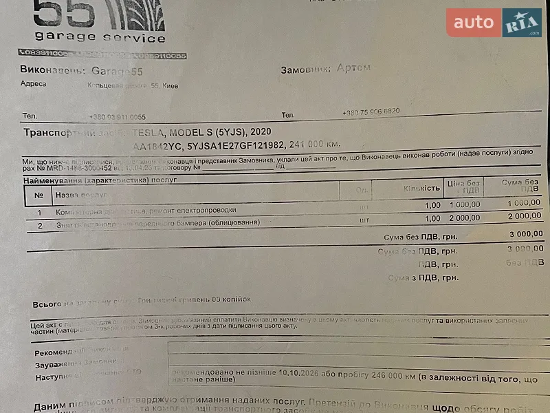 Ліфтбек Tesla Model S 2015 в Києві документ