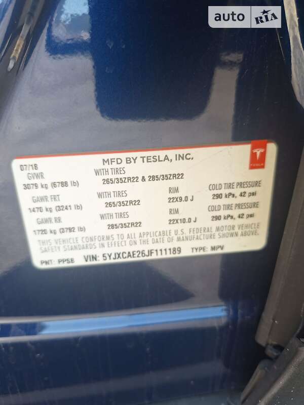 Позашляховик / Кросовер Tesla Model X 2018 в Черкасах фото 8 Позашляховик / Кросовер Tesla Model X 2018 в Черкасах