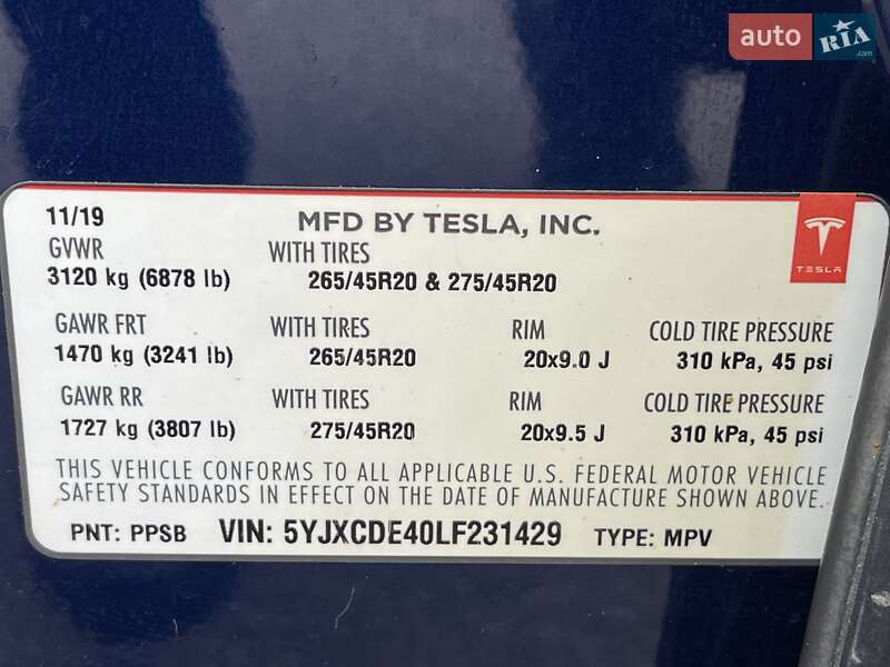 Внедорожник / Кроссовер Tesla Model X 2019 в Киеве