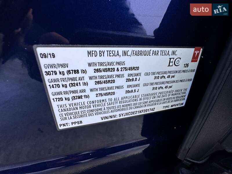 Внедорожник / Кроссовер Tesla Model X 2019 в Киеве фото 66 Внедорожник / Кроссовер Tesla Model X 2019 в Киеве