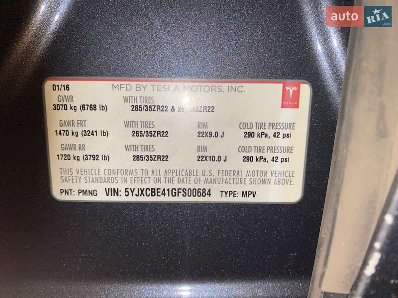 Внедорожник / Кроссовер Tesla Model X 2016 в Полтаве фото 9 Внедорожник / Кроссовер Tesla Model X 2016 в Полтаве