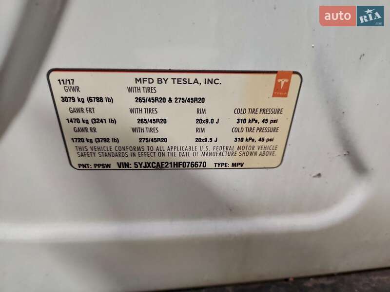 Внедорожник / Кроссовер Tesla Model X 2017 в Полтаве фото 13 Внедорожник / Кроссовер Tesla Model X 2017 в Полтаве