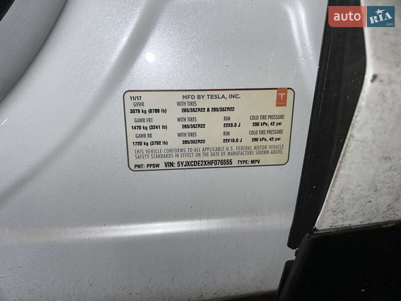 Позашляховик / Кросовер Tesla Model X 2017 в Черкасах фото 60 Позашляховик / Кросовер Tesla Model X 2017 в Черкасах