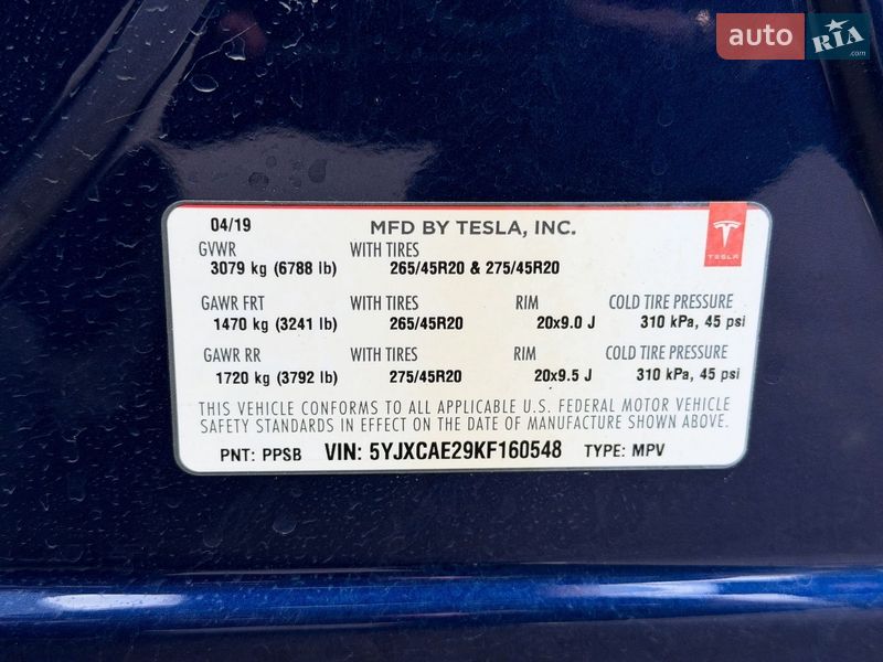 Внедорожник / Кроссовер Tesla Model X 2019 в Киеве
