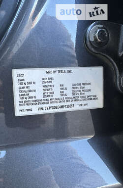 Внедорожник / Кроссовер Tesla Model Y 2021 в 