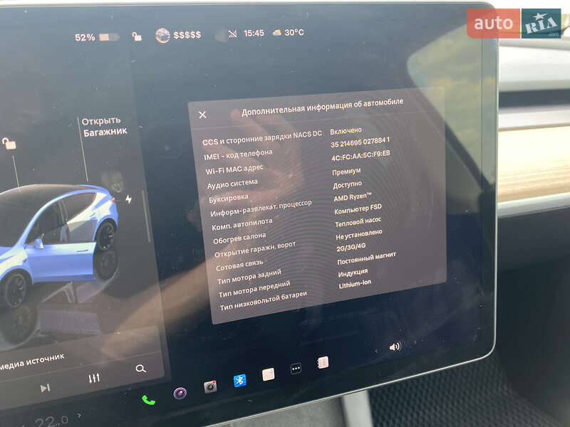 Внедорожник / Кроссовер Tesla Model Y 2022 в Ровно